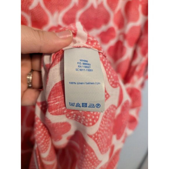 Boden Womens Pink & White Linen Tunic Dress Moroccan Print Size 14 Long - Picture 9 of 13